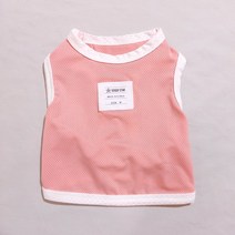 도기스타 아이쥐옷 이탈리안그레이하운드옷 여름 배색 크롭티, 배색 살구핑크