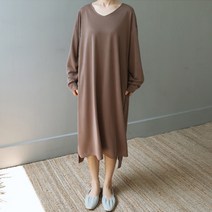 비나인 막스 브이넥 언발 원피스