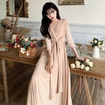 안다로미 골저스리본 롱 원피스