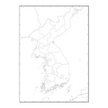 지도닷컴 한반도백지도 도광역시경계선 양면코팅형 150 x 210 cm + 케이스, 1세트