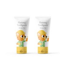 하뚱 유아용 무불소 망고맛 처음 치약, 50g, 2개