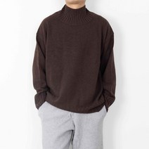 남성용 6컬러 오버핏 하이넥 반폴라 긴팔니트