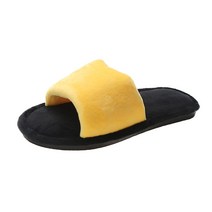 여성용 베이직 라운드 퍼 슬리퍼