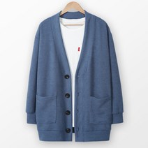단군 남성용 포켓 오버핏 무지 가디건