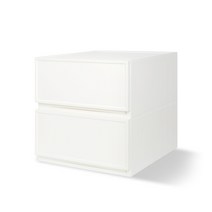 엔플라스틱 스태킹 모듈 서랍장 대형, 화이트, 2개