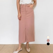바블링브룩 여성용 워싱 컬러 코튼 롱 스커트