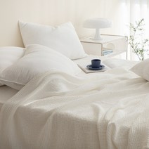 마틸라 마일드 모달 와플 사계절 피그먼트 이불, 화이트