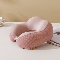 메쉬 천 메모리폼 낮잠 목베개 목쿠션, 핑크