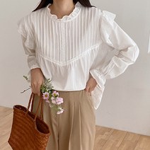 럽스 제나 프릴 셔링 로맨틱 블라우스