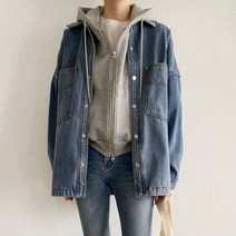 슈가펀 리벳아 오버핏 데님 셔츠