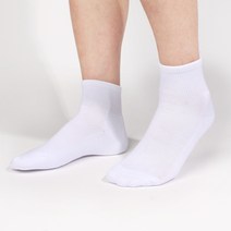 두발로 남성용 스포츠 파일 쿠션 단목 양말 5켤레, 화이트