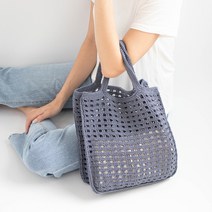 올리오 봉봉 네트백 뜨개질 DIY 패키지, 1세트, 725 머스크블루(실), 랜덤발송(코바늘)