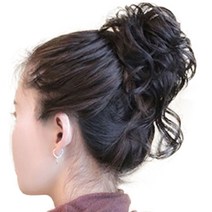 하이유니 애교 똥머리 가발 헤어피스, 1개, 브라운블랙