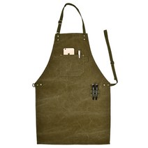 에이치케이트레이딩 빈티지 캔버스 데님 스타일 바리스타 앞치마, 카키, 1개