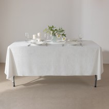 대성섬유 벨벳 루핑 테이블보, 화이트, 대(270 x 150 cm)