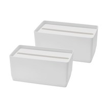 이지쏙 자동 높이 조절 티슈 케이스, 화이트, 2개