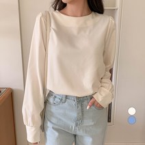 베러스윗 페미닌 셔링 라운드넥 블라우스