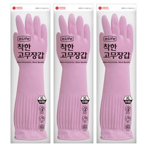 롯데이라이프 착한 고무장갑 특대, 핑크, 3개