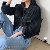 세컨그라운드 여성용 스티치 코튼 자켓