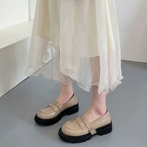 벨레페 여성용 티티스 발등 버클 포인트 로퍼 5cm