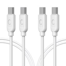 프라임큐 C to C 초고속 고속충전 PD C타입 케이블 2p, 2m, 화이트, 2개