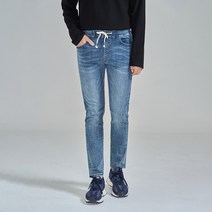 클로니아 남성용 스트링 밴드 워싱 세미 일자 청바지 CU6M91