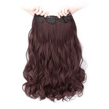 뿌이뿌이가발 붙임머리 부분 웨이브 피스가발 60cm, 초크브라운, 3개