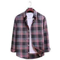 마켓A 남성용 플러스 캐주얼 체크 셔츠