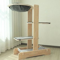 캣츠빌 고무나무 UV코팅 원목 아쭈 캣타워 H A타입, 그레이(천해먹 상단), 그레이(하단), 그레이(카페트), 1개