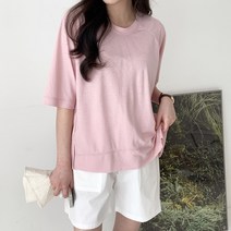 다게빈 여성용 나그랑 루즈핏 언발 반팔 티셔츠 T9428K24