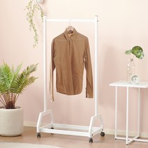 가구데코 철제 스탠드 이동식 1단 미니 옷걸이행거 CHO005, 화이트