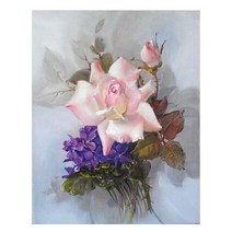 케이엠엘리 3D 사각 보석십자수 DIY 20 x 30 cm, 화이트로즈, 1개