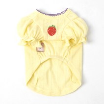 알럽펫 딸기 넥웨이브 강아지 옷, 옐로우