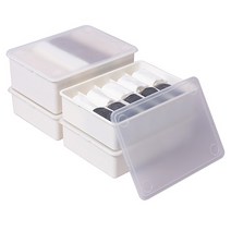 이즈리빙 플라스틱 속옷정리함 아이보리 반투명뚜껑 1칸 1p + 10칸 2p + 15칸 1p 세트, 아이보리 + 반투명 뚜껑, 1세트