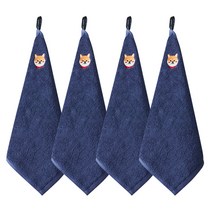 소프트터치 40수 코마사 고리수건 마이독자수, 시바견(네이비), 4개