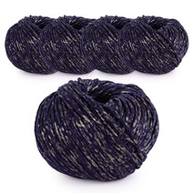 필립섬유 쎄비 젬마 뜨개실 50g x 5p, 골드 + 81 네이비