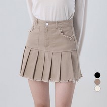 어썸어라운드 여성용 데미지 하프 플리츠 미니 스커트