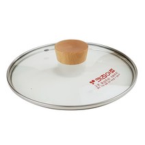 키친아트 프리미엄 우드 손잡이 유리커버 냄비뚜껑, 1개, 22cm