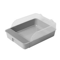 예홈펫 오픈 발판형 고양이 화장실 배변판, 그레이