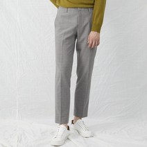 남성용 체크 슬림핏 스판 기장 팬츠 3단계