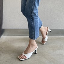 벨레페 루이비 스퀘어 쪼리형 뮬 슬리퍼 7cm