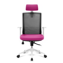 체어포커스 컴즈 화이트바디 메쉬 의자 CT800WH, 블랙(등판) + 핑크(머리 + 방석)