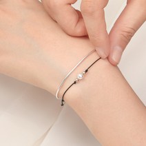 라울스톤 여성용 14K 탄생석 미러볼 골드 매듭 끈 행운 팔찌