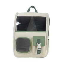 딩동펫 강아지 위드미 투명 메쉬 백팩 이동장, 그린