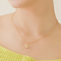앵브록스 여성용 daisy cubic gold necklace