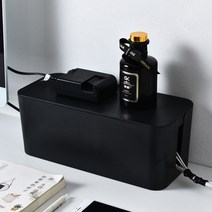 커몽커몽 멀티탭 케이블 정리함 대형, 블랙, 1개