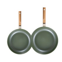 로이첸 IH 늘어붙지 않는 건강한 세라믹팬 2종 세트, 그린(내장) + 아이보리(외장), 볶음팬 20cm + 28cm