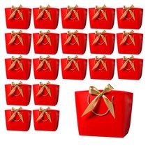 에이비엠코리아 리본 단색 쇼핑백 20p, 레드, 1세트