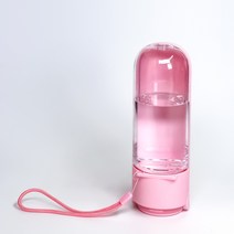댕댕펫 반려동물 휴대용 접이식 버튼 물병, 핑크, 1개