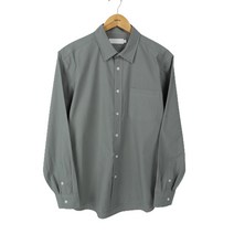 플레이즈 남성용 카라넥 투버튼 베이직 오버핏 셔츠